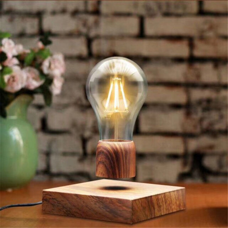 หลอดไฟลอยแม่เหล็กย้อนยุคพื้นผิวสีไม้ LED โคมไฟตกแต่งบ้าน