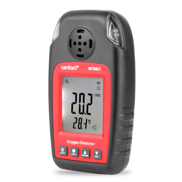 WINTACT WT8821 เครื่องตรวจจับออกซิเจน เซ็นเซอร์ก๊าซออกซิเจนอิสระคำเตือนเครื่องตรวจจับสัญญาณเตือนพิษที่มีความไวสูง, WT8821