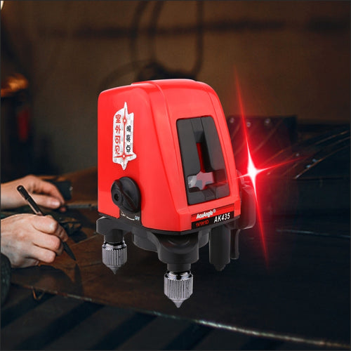 AK435 ระดับเลเซอร์ 3D Self Leveling 2 เส้นเลเซอร์แนวนอนแนวตั้งเลเซอร์ระดับ 360 ขาตั้งกล้องมินิเลเซอร์ระดับ