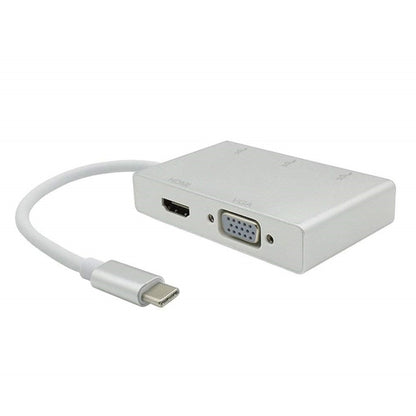 USB C ถึง HDMI VGA USB Hub Adapter 5 in 1 USB 3.1 Converter สำหรับแล็ปท็อปสำหรับ MacBook, chromeBook Pixel, Huawei MateBook, HDMI+VGA+3xUSB3.0 to Type-C