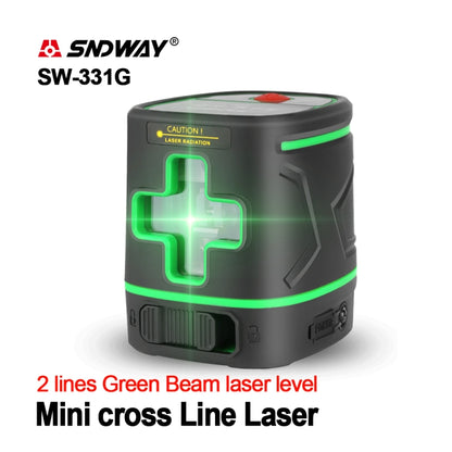 SNDWAY SW-331G ระดับเลเซอร์ 2 เส้น 360 องศาแบตเตอรี่สีเขียว Beam Self Leveling ระดับเลเซอร์ 3D โรตารี่แนวตั้งแนวนอน