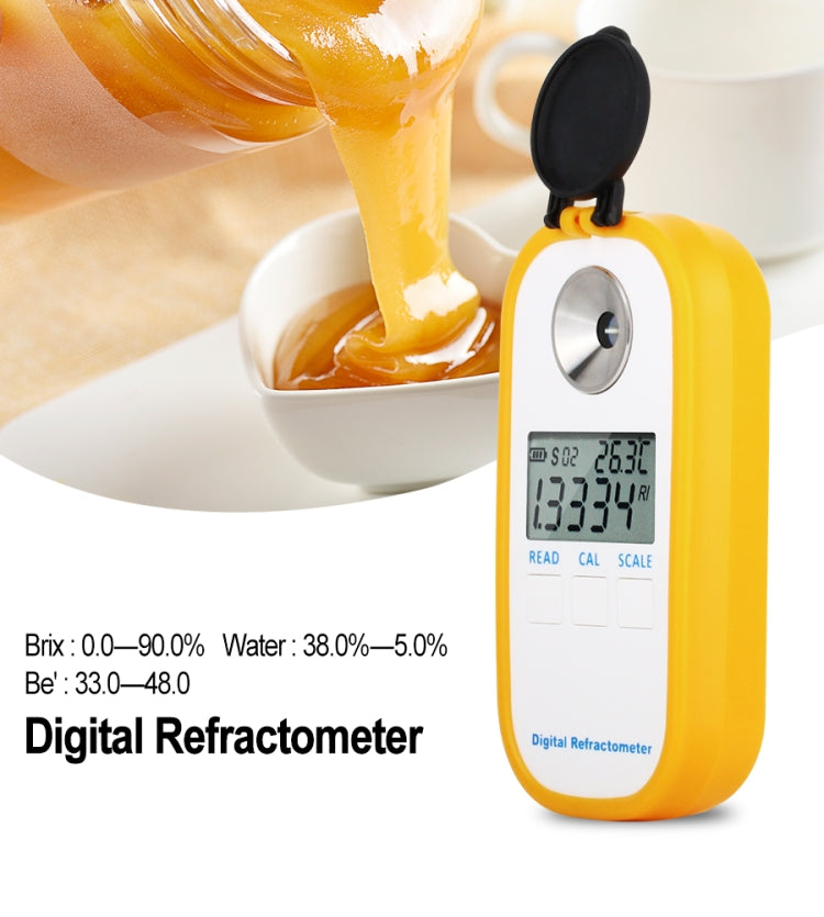DR301 ดิจิตอลน้ำผึ้ง Refractometer วัดเนื้อหาน้ำตาลช่วง 090 Brix Refractometer Baume น้ำผึ้งน้ำความเข้มข้นเครื่องมือ, DR301