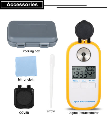 DR202 ดิจิตอลน้ำทะเล Refractometer น้ำทะเลเครื่องวัดความเค็มช่วงแรงโน้มถ่วงเฉพาะ 0-100 ‰ คลอรีน 0 ~ 57 ‰ Refractometer, DR202