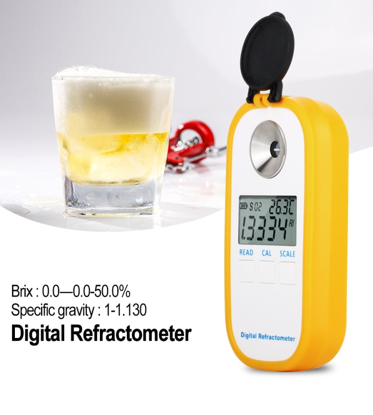 DR402 เบียร์ดิจิตอล Refractometer Wort Hydrometer Brix 0-50% ความเข้มข้นเมตร Refractometer อิเล็กทรอนิกส์ไวน์เครื่องทดสอบแอลกอฮอล์, DR402