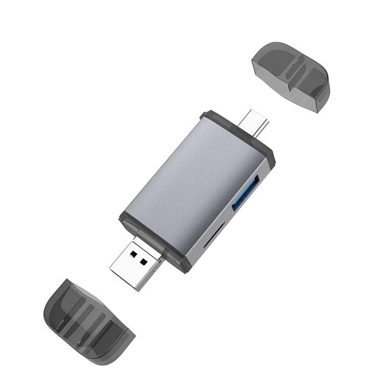 เครื่องอ่านการ์ด Type-C + USB + Micro USB OTG