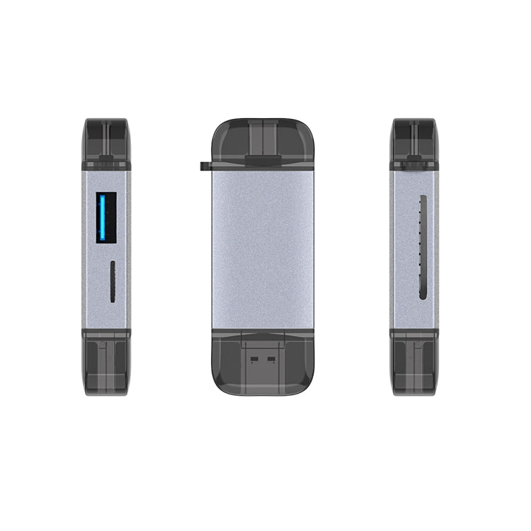 เครื่องอ่านการ์ด Type-C + USB + Micro USB OTG