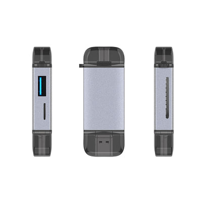 เครื่องอ่านการ์ด Type-C + USB + Micro USB OTG