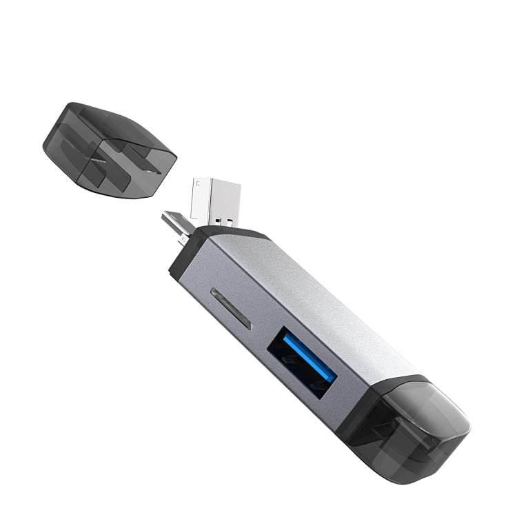 เครื่องอ่านการ์ด Type-C + USB + Micro USB OTG