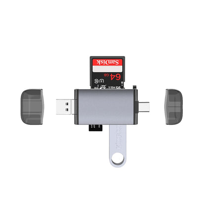เครื่องอ่านการ์ด Type-C + USB + Micro USB OTG