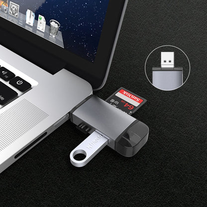 เครื่องอ่านการ์ด Type-C + USB + Micro USB OTG