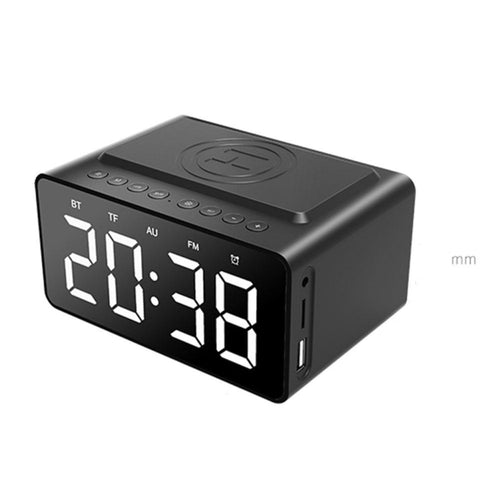 AEC BT508 ลำโพงบลูทูธชาร์จไร้สายนาฬิกาปลุก LED Power Bank ลำโพงสามในหนึ่งเดียว
