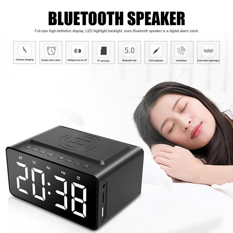 AEC BT508 ลำโพงบลูทูธชาร์จไร้สายนาฬิกาปลุก LED Power Bank ลำโพงสามในหนึ่งเดียว