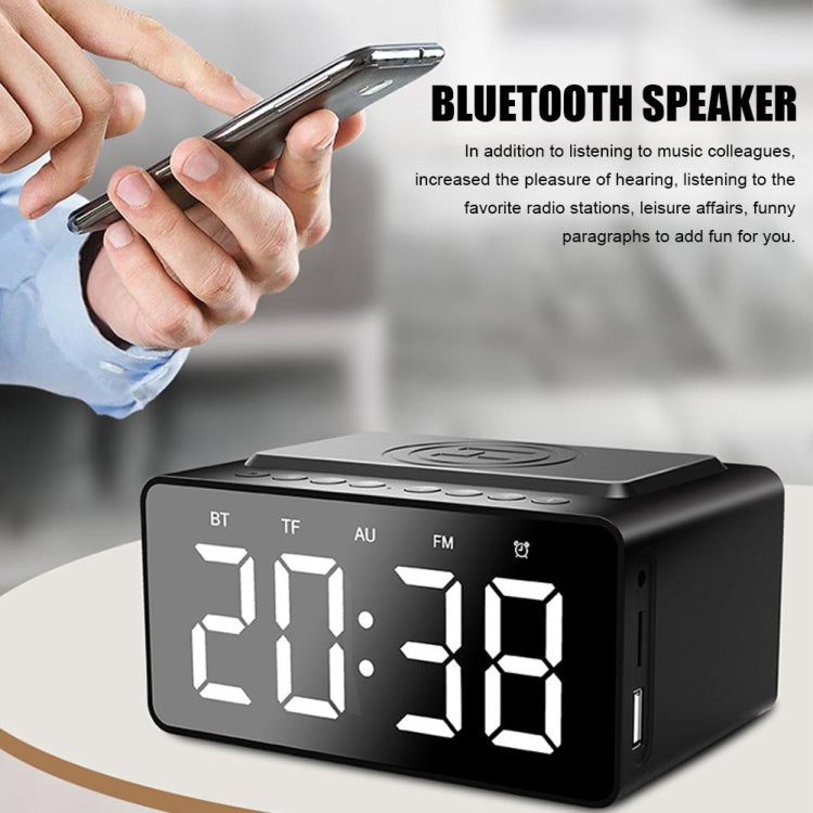 AEC BT508 ลำโพงบลูทูธชาร์จไร้สายนาฬิกาปลุก LED Power Bank ลำโพงสามในหนึ่งเดียว