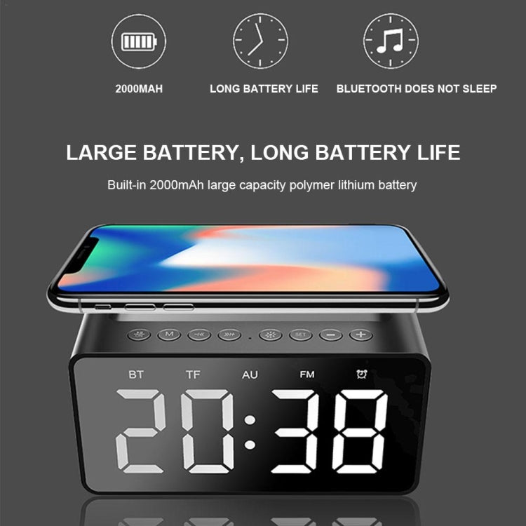 AEC BT508 ลำโพงบลูทูธชาร์จไร้สายนาฬิกาปลุก LED Power Bank ลำโพงสามในหนึ่งเดียว