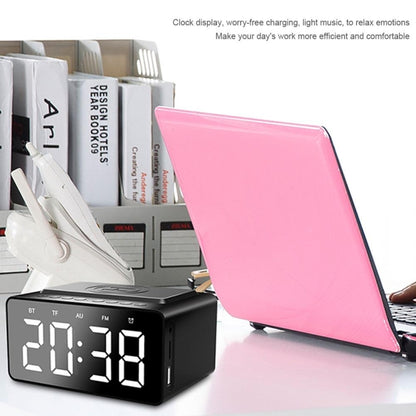 AEC BT508 ลำโพงบลูทูธชาร์จไร้สายนาฬิกาปลุก LED Power Bank ลำโพงสามในหนึ่งเดียว