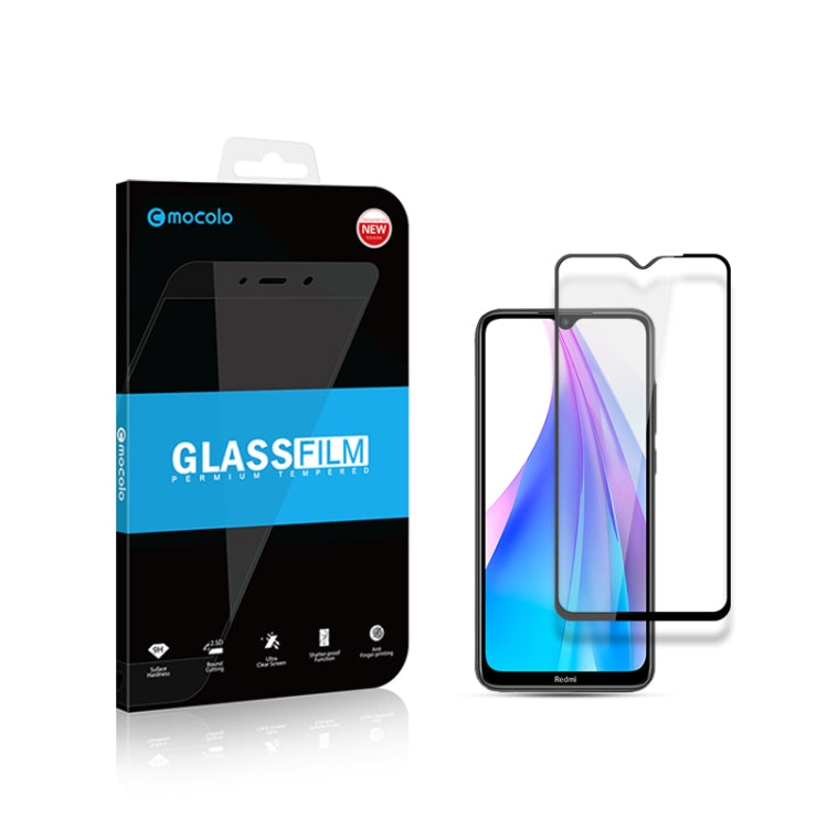 สำหรับ Xiaomi Redmi Note 8T 2 ชิ้น mocolo 0.33mm 9H 2.5D เต็มกาวฟิล์มกระจกนิรภัย, For Xiaomi Redmi Note 8T(2pcs)