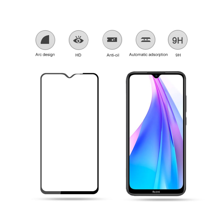 สำหรับ Xiaomi Redmi Note 8T 2 ชิ้น mocolo 0.33mm 9H 2.5D เต็มกาวฟิล์มกระจกนิรภัย, For Xiaomi Redmi Note 8T(2pcs)