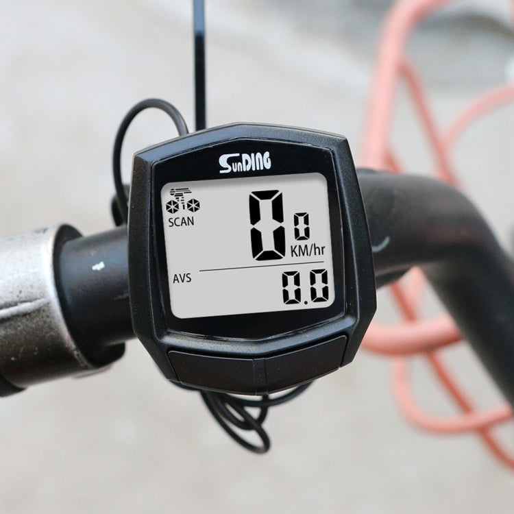 SUNDING SD-581A จักรยานแบบมีสายคอมพิวเตอร์ Speedometer เครื่องวัดระยะทางขี่จักรยานจักรยานกันน้ำวัดอุณหภูมินาฬิกาจับเวลา, SUNDING SD-581A
