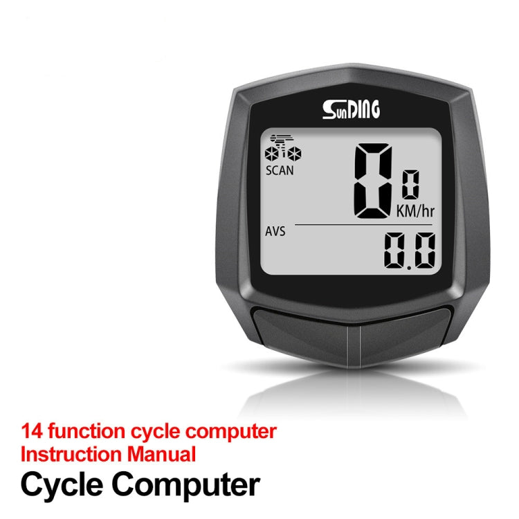 SUNDING SD-581A จักรยานแบบมีสายคอมพิวเตอร์ Speedometer เครื่องวัดระยะทางขี่จักรยานจักรยานกันน้ำวัดอุณหภูมินาฬิกาจับเวลา, SUNDING SD-581A