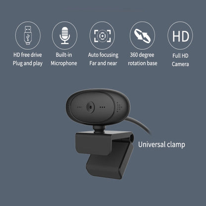 เว็บแคม Full HD 1080P ไมโครโฟนในตัวกล้องเว็บอัจฉริยะ USB สตรีมมิ่งกล้องถ่ายทอดสดพร้อมระบบตัดเสียงรบกวน