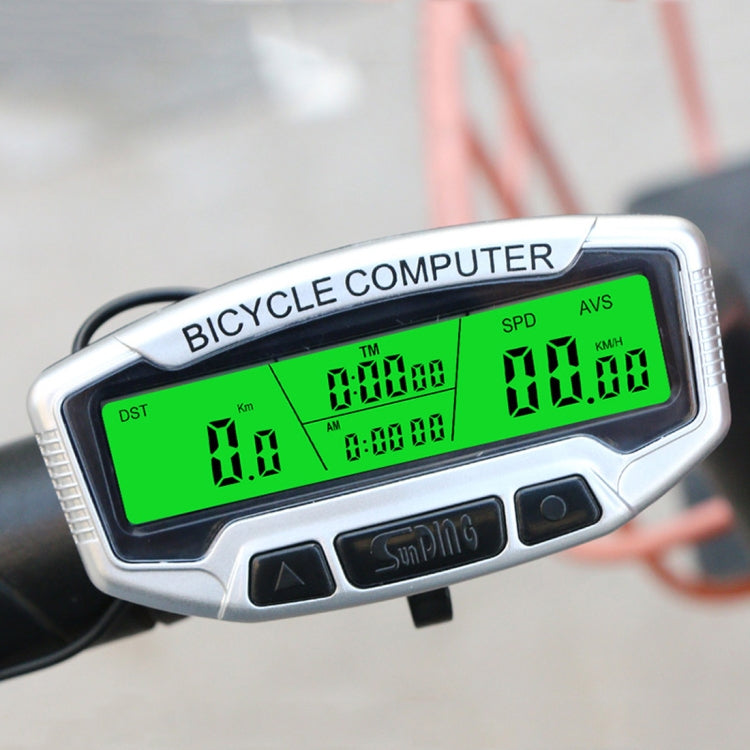SUNDING SD-558C จักรยานคอมพิวเตอร์ไร้สายดิจิตอล LCD Backlight แผนที่ Speedometer นาฬิกาจับเวลา Speedometer, SD-558C