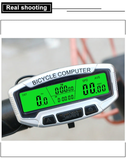 SUNDING SD-558C จักรยานคอมพิวเตอร์ไร้สายดิจิตอล LCD Backlight แผนที่ Speedometer นาฬิกาจับเวลา Speedometer, SD-558C