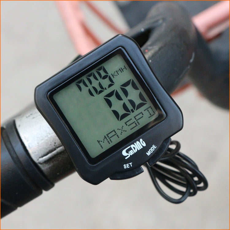 SUNDING SD-570 จักรยาน Speedometer ขี่จักรยานคอมพิวเตอร์ LCD ดิจิตอลจอแสดงผลกันน้ำวัดระยะทาง Speedometer นาฬิกาจับเวลา, SD-570