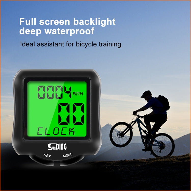 SUNDING SD-570 จักรยาน Speedometer ขี่จักรยานคอมพิวเตอร์ LCD ดิจิตอลจอแสดงผลกันน้ำวัดระยะทาง Speedometer นาฬิกาจับเวลา, SD-570
