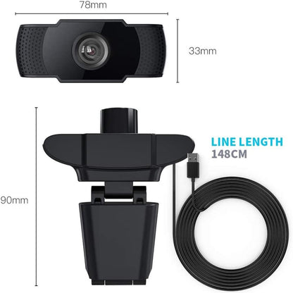 HD 1080P ล้านพิกเซลเว็บแคม USB เซ็นเซอร์ CMOS พร้อมไมโครโฟนสำหรับแล็ปท็อปพีซีคอมพิวเตอร์