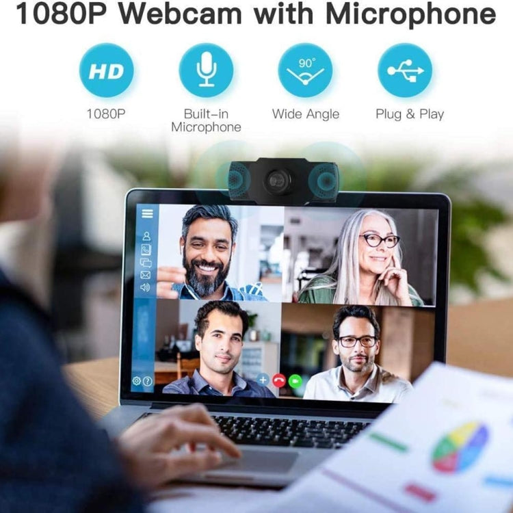 HD 1080P ล้านพิกเซลเว็บแคม USB เซ็นเซอร์ CMOS พร้อมไมโครโฟนสำหรับแล็ปท็อปพีซีคอมพิวเตอร์