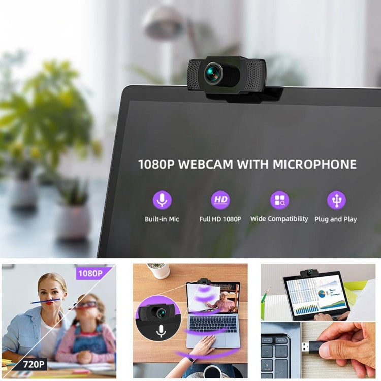 HD 1080P ล้านพิกเซลเว็บแคม USB เซ็นเซอร์ CMOS พร้อมไมโครโฟนสำหรับแล็ปท็อปพีซีคอมพิวเตอร์