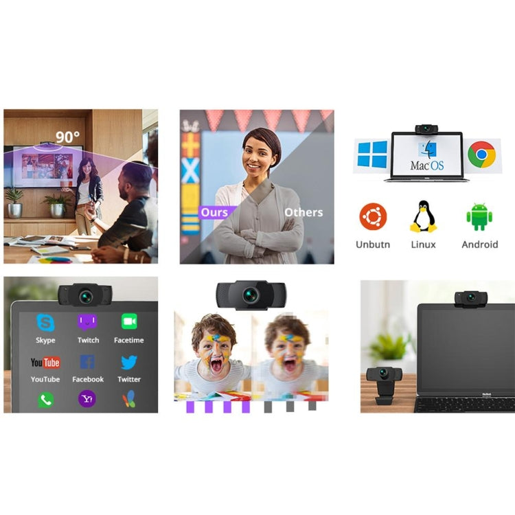 HD 1080P ล้านพิกเซลเว็บแคม USB เซ็นเซอร์ CMOS พร้อมไมโครโฟนสำหรับแล็ปท็อปพีซีคอมพิวเตอร์