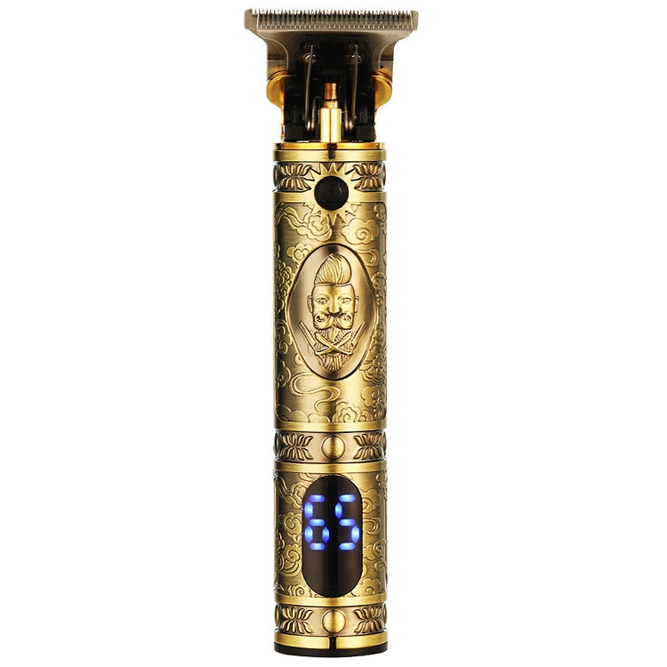 VGR V-228 5W USB Clipper ผมแกะสลักย้อนยุคพร้อมจอแสดงผลดิจิตอล LED, V-228 (Bronze), V-228 (Silver)