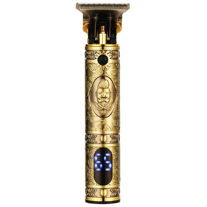 VGR V-228 5W USB Clipper ผมแกะสลักย้อนยุคพร้อมจอแสดงผลดิจิตอล LED, V-228 (Bronze), V-228 (Silver)
