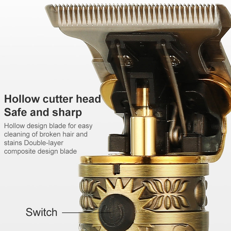 VGR V-228 5W USB Clipper ผมแกะสลักย้อนยุคพร้อมจอแสดงผลดิจิตอล LED, V-228 (Bronze), V-228 (Silver)
