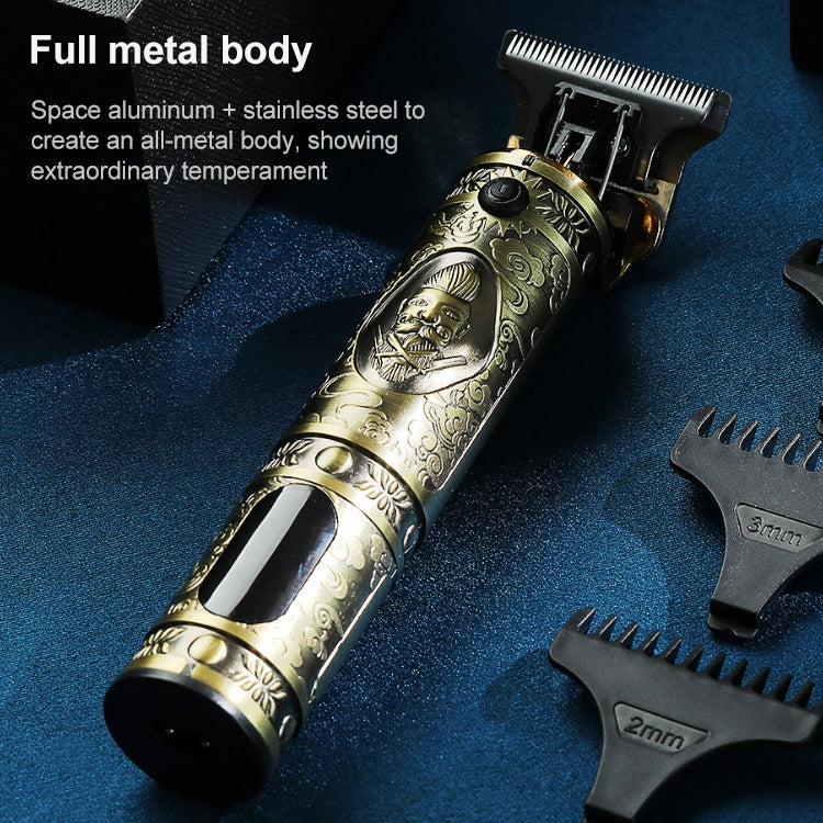 VGR V-228 5W USB Clipper ผมแกะสลักย้อนยุคพร้อมจอแสดงผลดิจิตอล LED, V-228 (Bronze), V-228 (Silver)