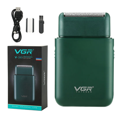 VGR V-390 5W USB เครื่องโกนหนวดไฟฟ้าแบบลูกสูบแบบพกพา, V-390 (Black), V-390 (Green)