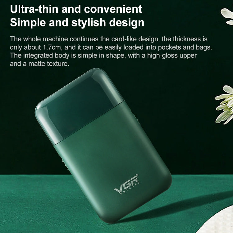 VGR V-390 5W USB เครื่องโกนหนวดไฟฟ้าแบบลูกสูบแบบพกพา, V-390 (Black), V-390 (Green)