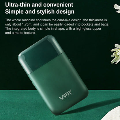 VGR V-390 5W USB เครื่องโกนหนวดไฟฟ้าแบบลูกสูบแบบพกพา, V-390 (Black), V-390 (Green)