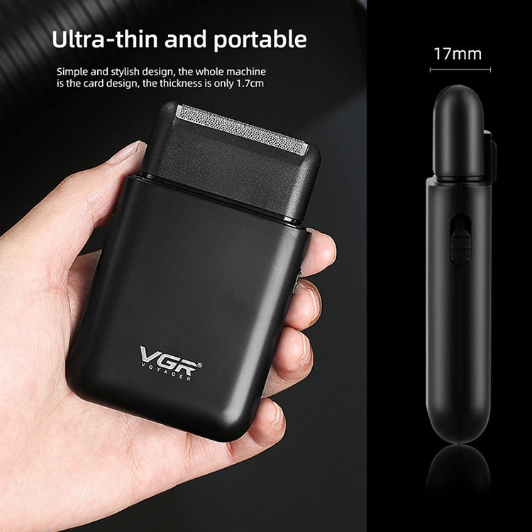 VGR V-390 5W USB เครื่องโกนหนวดไฟฟ้าแบบลูกสูบแบบพกพา, V-390 (Black), V-390 (Green)