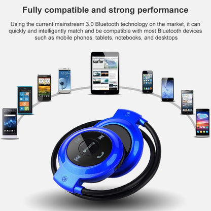 NVAHVA เครื่องเล่น MP3 หูฟังบลูทูธ,ชุดหูฟังไร้สายกีฬา MP3 เครื่องเล่นวิทยุ FM,หูฟังสเตอริโอ TF Card MP3 สูงสุด 32GB, mini-503 Black, mini-503 Red, mini-503 Blue, mini-503 Gold