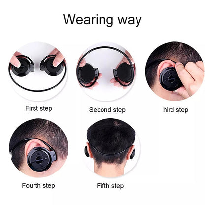 NVAHVA เครื่องเล่น MP3 หูฟังบลูทูธ,ชุดหูฟังไร้สายกีฬา MP3 เครื่องเล่นวิทยุ FM,หูฟังสเตอริโอ TF Card MP3 สูงสุด 32GB, mini-503 Black, mini-503 Red, mini-503 Blue, mini-503 Gold
