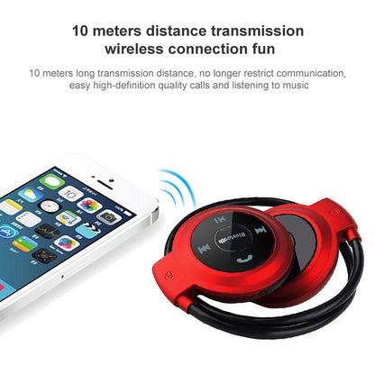NVAHVA เครื่องเล่น MP3 หูฟังบลูทูธ,ชุดหูฟังไร้สายกีฬา MP3 เครื่องเล่นวิทยุ FM,หูฟังสเตอริโอ TF Card MP3 สูงสุด 32GB, mini-503 Black, mini-503 Red, mini-503 Blue, mini-503 Gold