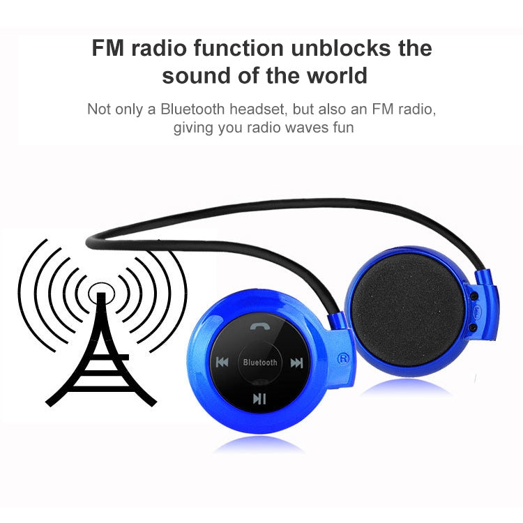 NVAHVA เครื่องเล่น MP3 หูฟังบลูทูธ,ชุดหูฟังไร้สายกีฬา MP3 เครื่องเล่นวิทยุ FM,หูฟังสเตอริโอ TF Card MP3 สูงสุด 32GB, mini-503 Black, mini-503 Red, mini-503 Blue, mini-503 Gold
