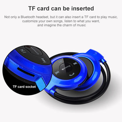 NVAHVA เครื่องเล่น MP3 หูฟังบลูทูธ,ชุดหูฟังไร้สายกีฬา MP3 เครื่องเล่นวิทยุ FM,หูฟังสเตอริโอ TF Card MP3 สูงสุด 32GB, mini-503 Black, mini-503 Red, mini-503 Blue, mini-503 Gold