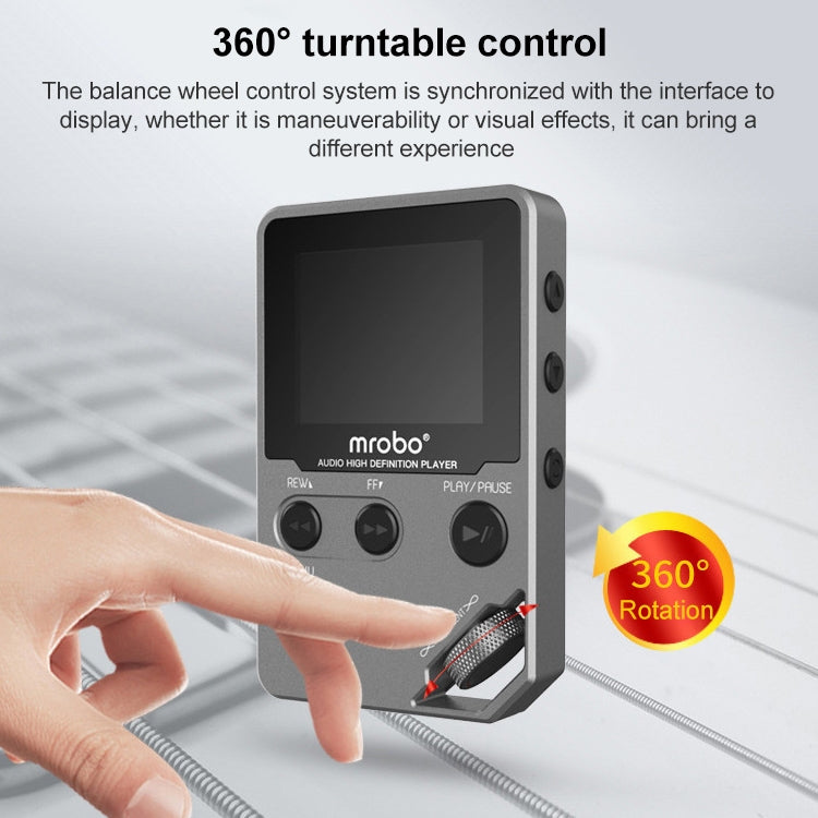 เครื่องเล่น MP3 ไฮไฟขนาด 1.8 นิ้วโลหะคุณภาพเสียงสูงเครื่องเล่นเพลง Lossless ระดับเริ่มต้นรองรับการ์ด TF / FM / E-Book