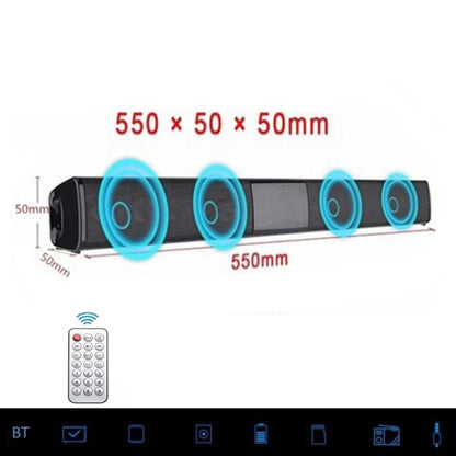 20W ทีวี Soundbar ลำโพงบลูทูธวิทยุ FM ระบบโฮมเธียเตอร์แบบพกพาไร้สายซับวูฟเฟอร์ BASS MP3 เพลง Boombox สำหรับ Xiaomi