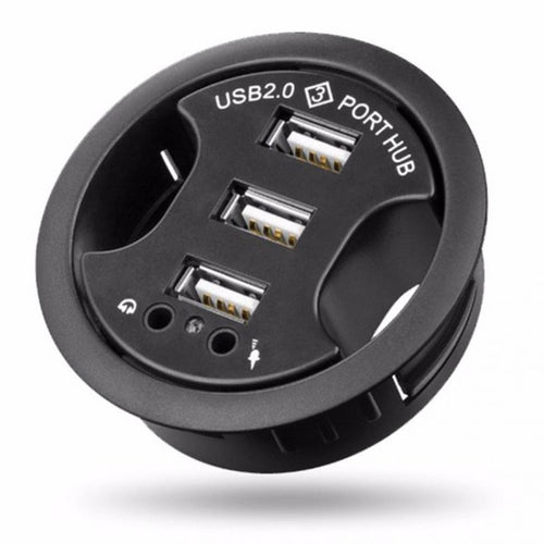 3 พอร์ต USB 2.0 Hub พร้อมแจ็คเสียงและไมโครโฟนขนาด 3.5 มม