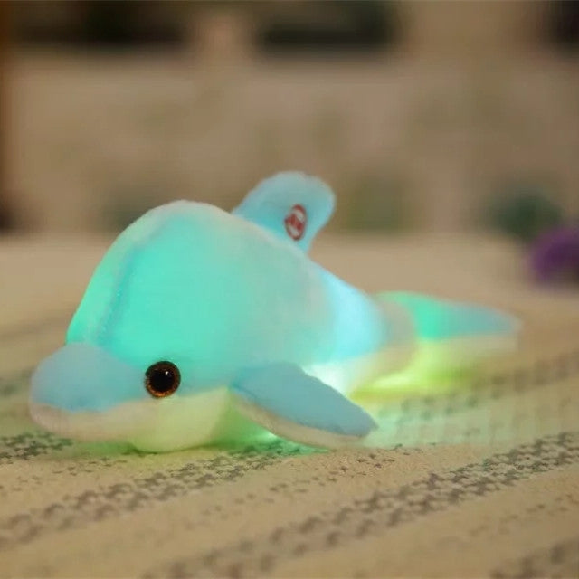 32ซม.น่ารักCreative Dolphinตุ๊กตาPlushของเล่นเรืองแสงไฟLEDเบาะหมอน