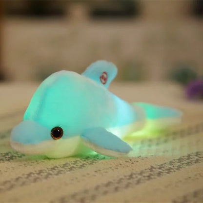 32ซม.น่ารักCreative Dolphinตุ๊กตาPlushของเล่นเรืองแสงไฟLEDเบาะหมอน